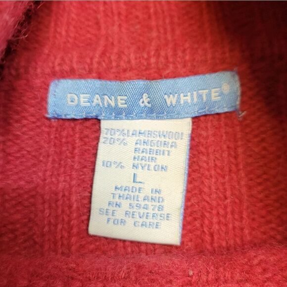 Deane & White Raspberry Lambswool and Angora Wide Wale Cowl Neck Sweater - Picture 8 of 9